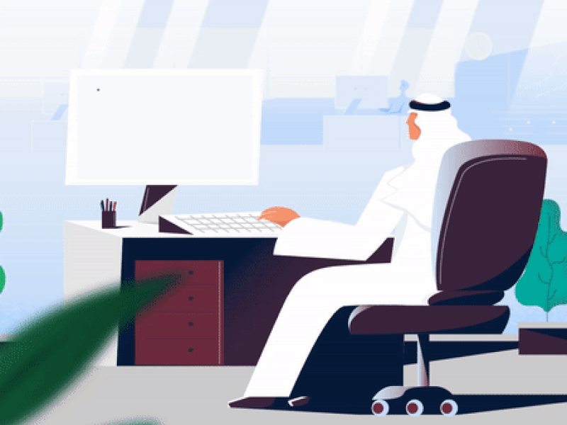 EDB Zayed Housing 2d animated application art design flatline icon illustration vector world