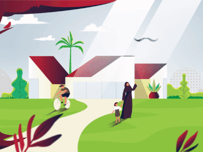 EDB Zayed Housing - 02 2d animated application art design flatline icon illustration vector world