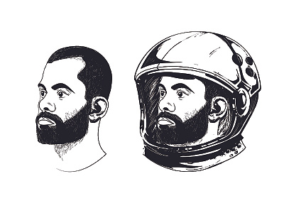 astronaut Icon - Sketch Style astronaut flat icon illustration motion sketch style ui ux vector