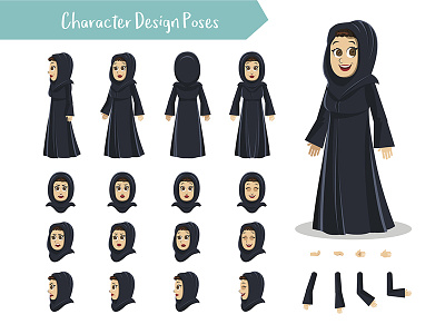 Arab Mother Dribbble - 02 arab character design digital hijab jalabeya muslim painting puppet uae woman