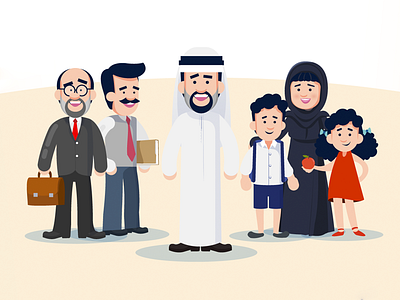 Arab Family & Business 2d animated art cartoon character design doctor flat illustration motion vector
