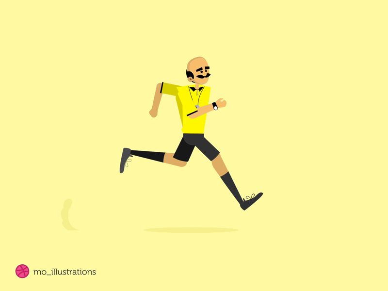 Referee - WorldCup Vibes aftereffects animation cartoon character gif illustration motion motiongraphics runcycle walkcycle