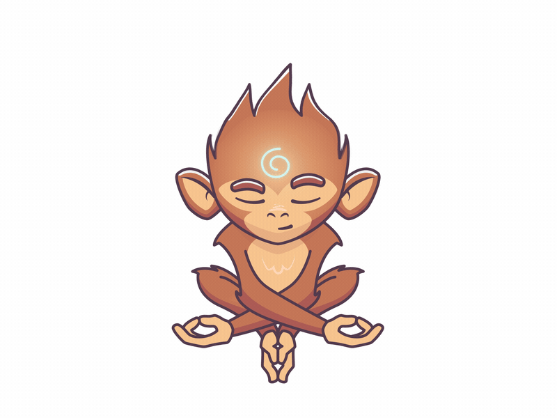 Monkey Zen sticker animation