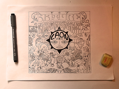 Laon album artwork with more detail. drawing music process