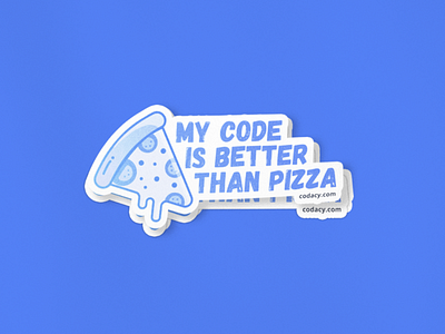 Code Goals code fun illustration pizza sticker