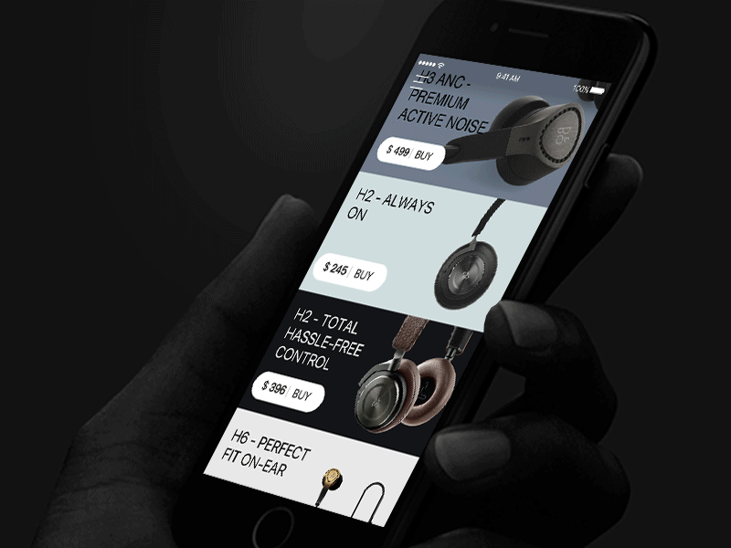 Headphone list Mobile animation