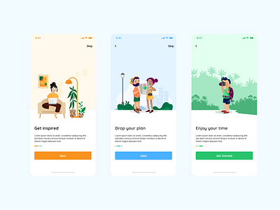 Travel Mobile App Onboarding Screen interaction design mobile app travel app travel app onboarding ui animation uidesign uiux ux motion uxdesign