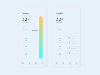 Neumorphism soft UI Design for AC App neumorphic neumorphism uidesign uiux ux uxdesign