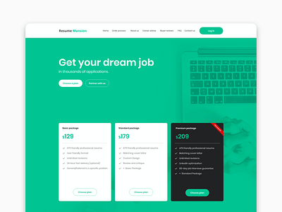 Resume Mansion - Landing page