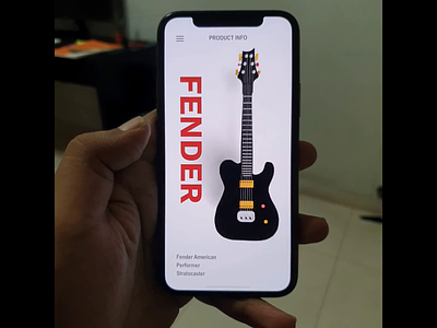 Guitar Store App 3d 3d flip c4d guitar micro interaction mobile app product design protopie ui animation uidesign uxdesign