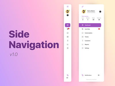 Side Navigation v1.0 dailyui menu side menu side menu web side nav side navigation sidebar sidebar navigation sidecar web app menu