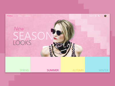 Fashion UI cyan fashion green pink ui ux web yellow