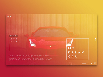 My Dream Car car website color gradiant landing page ui ui design uiux ux ux design web deisgn web developer