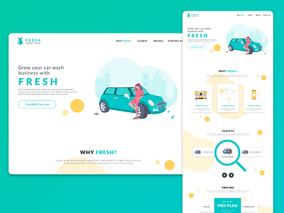 Car Wash System- Landing Page carwash flatdesign landingpage uidesign uiux uxdesign