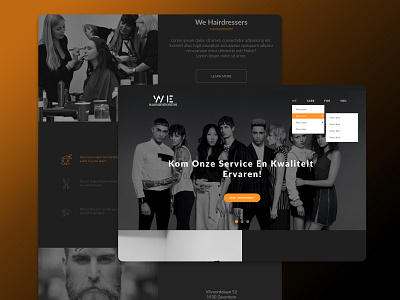 We Hair Dressers - Landing Page dark dutch ladning page webdesign