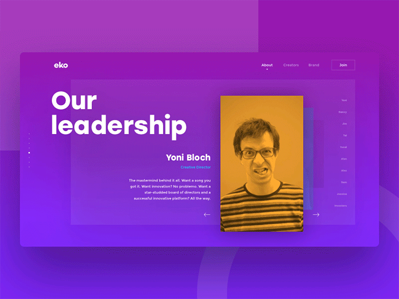 Eko Website animation design ui ux web