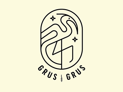 Grus Grus bar bird branding cocktails crane identity logo yellow