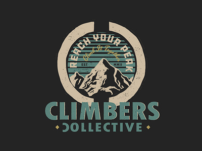 Climbers Collective Badge badge brand design digital art graphic design illustration logo logo design logos vector vintage vintage badge