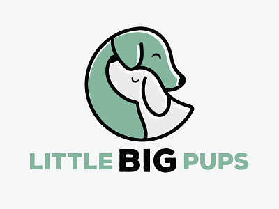 Little Big Pups Logo Option 1 brand brand design brand identity branding design dog dog breeder logo dog logo graphic design logo logo design logos pet shop logo puppies puppy puppy logo two dogs