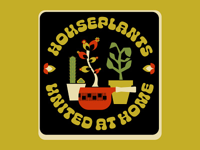 House Party, with Plants design digital art flat flat design flatdesign flowers graphic design houseplants illustration plants typography vector
