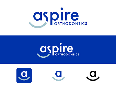 Aspire Orthodontics Smile Logo brand brand identity branding dentist dentistry design graphic design logo logo design orthodontics orthodontist smile typography