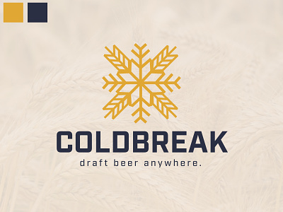 COLDBREAK Logo #2 barley beer brand brand identity branding brewery cold design digital art draft grain graphic design ice illustration logo logo design logos snow snowflake wheat