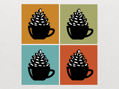 Pine Cone Cafe Logo brand branding cafe coffee coffee cup cone cup design graphic design logo logo design logos michigan nature pine pine cone vintage