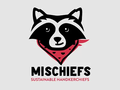 Mischiefs Logo brand branding design graphic design handkerchief illustration logo logo design logos racoon vector