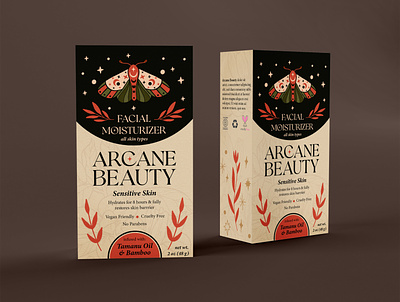 Arcane Beauty Packaging Mockup brand branding design graphic design illustration illustrator logo logo design moth packaging design photoshop witchy