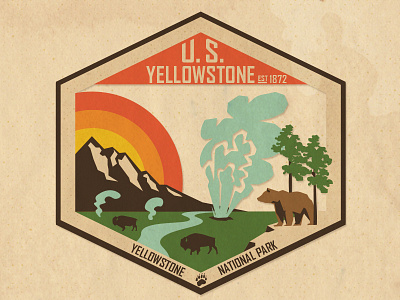Yellowstone National Park Design national park national park design national park patch national parks yellowstone yellowstone design yellowstone national park yellowstone patch yellowstone sticker