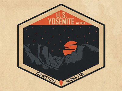 Yosemite National Park Design digital art graphic design national park national park designs national park stickers national parks vintage design yosemite yosemite design yosemite national park yosemite patch