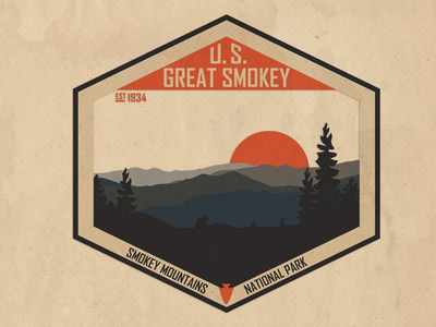Smokey Mountains National Park Design digital art graphic design national park patch design smokey mountains smokey mountains national park sticker design