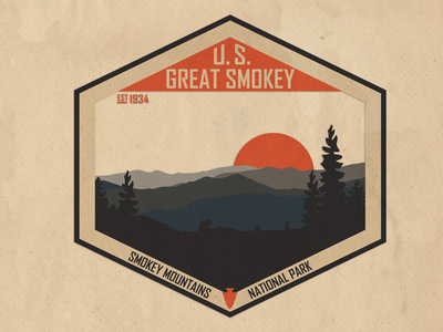 Smokey Mountains National Park Design patch design sticker design smokey mountains national park graphic design digital art national park smokey mountains
