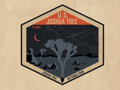 Midnight at Joshua Tree National Park digital art graphic design joshua tree joshua tree national park mily way national park patch sticker