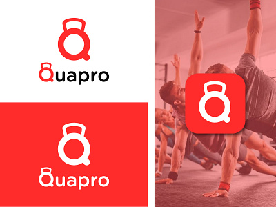 Quapro Fitness Equipment Logo brand branding equipment excercise fitness fitness logo gym gym logo kettle weight logo logo medicine ball swing q q logo weight lifting logo weights workout