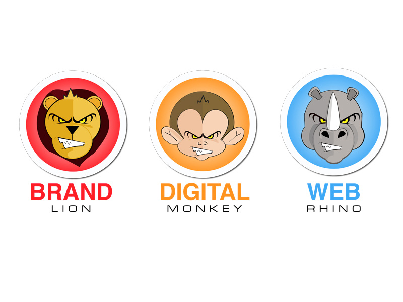 Jungle Creative branding digital character animal logo branding web illustration graphic design