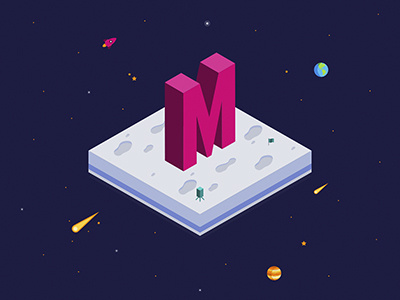 36 Days of Type "M" 36daysoftype illustration isometric type typography vector