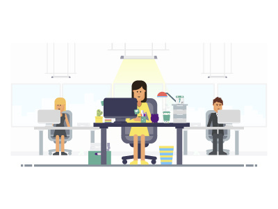 Office Accessories! app character illustration vector web