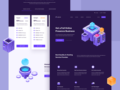 Zephyr - Hosting and Server Landing Page cryptocurrency design homepage hosting illustration internet isometric landing page layout proxy server simple ui ux web design website