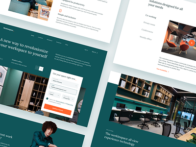Werkinspace - Co-working Landing Page clean coworking design furniture interior landing page real estate space ui ux web design website working working space