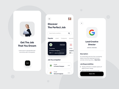 Job Finder Mobile Apps by Fadhilah Rizky for One Week Wonders on Dribbble