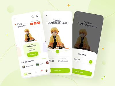 Berhala - Toys Auction App 🤖 app auction bid cart clean design ecommerce game minimalist mobile shop simple store toys ui ux