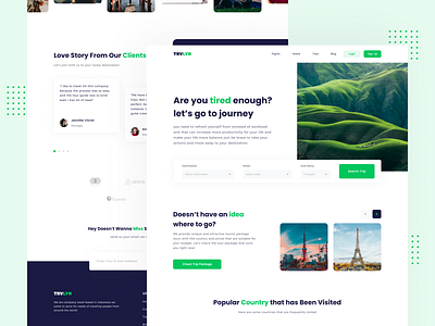 TRVLYN-Travel Landing Page agency landing page minimalist simple travel ui ux web website