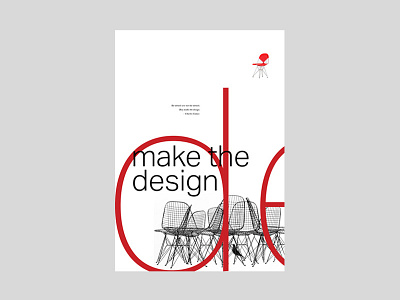 The Eames chair cinema4d design furniture poster render standard