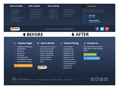 STDcheck Footer Redesign footer redesign web design