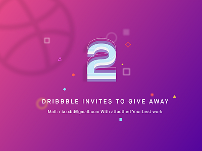 2 Dribbble Invites debuts designer dribbble illustration invitation invite webui