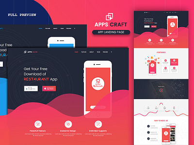 Apps Craft- App landing page [Live link] app landing apps creative google gradient illustration landing landing page marketing userinterface