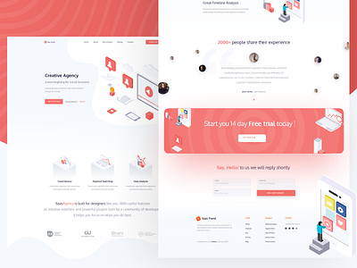 ISOmetric SaaS Landing Page app app landing apps banner clean creative design google gradient illustration isometric landing landing page saas trend typography ui user interface ux web