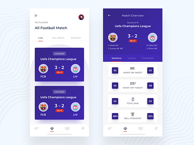 Football App Statistics app app design dashboad football minimal mobile mobile app statistics