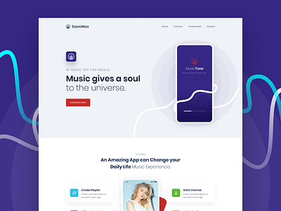 MusicTune App Landing Page